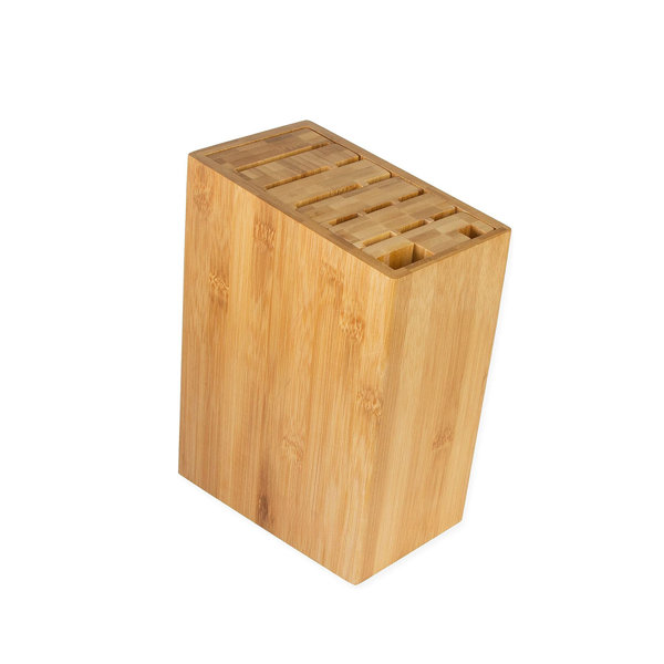 TrueNorth 16 Slot Universal Knife Block Large Bamboo Knife Block